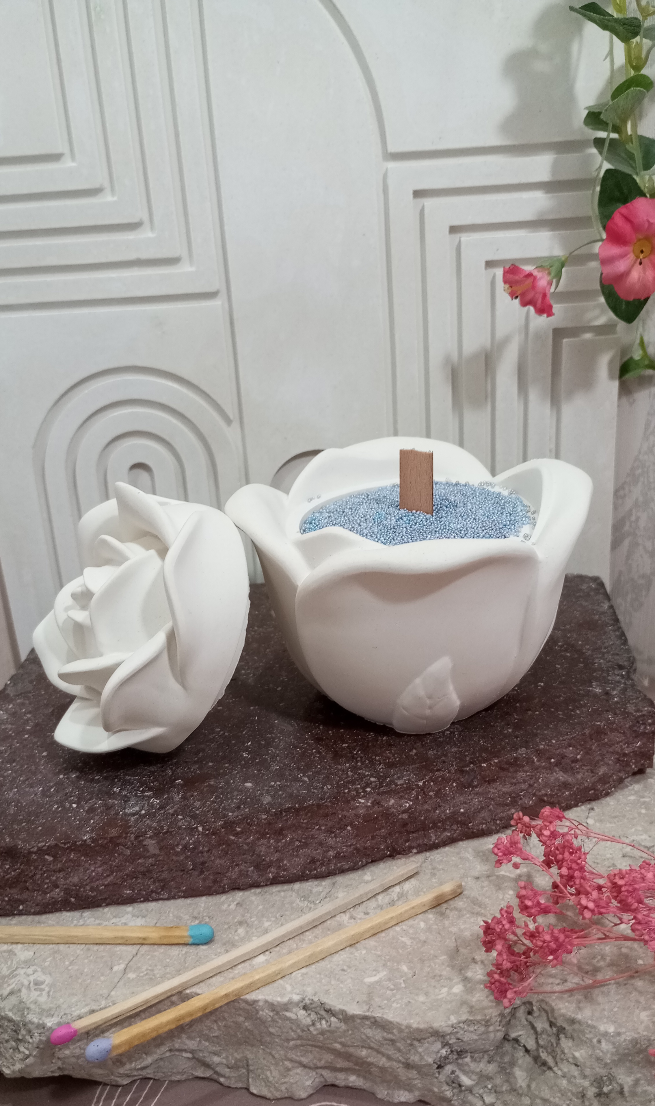 قالب سیلیکونی مولد دیاکو مدل شات گل رز قطر۸ ارتفاع با درب ۸ سانت