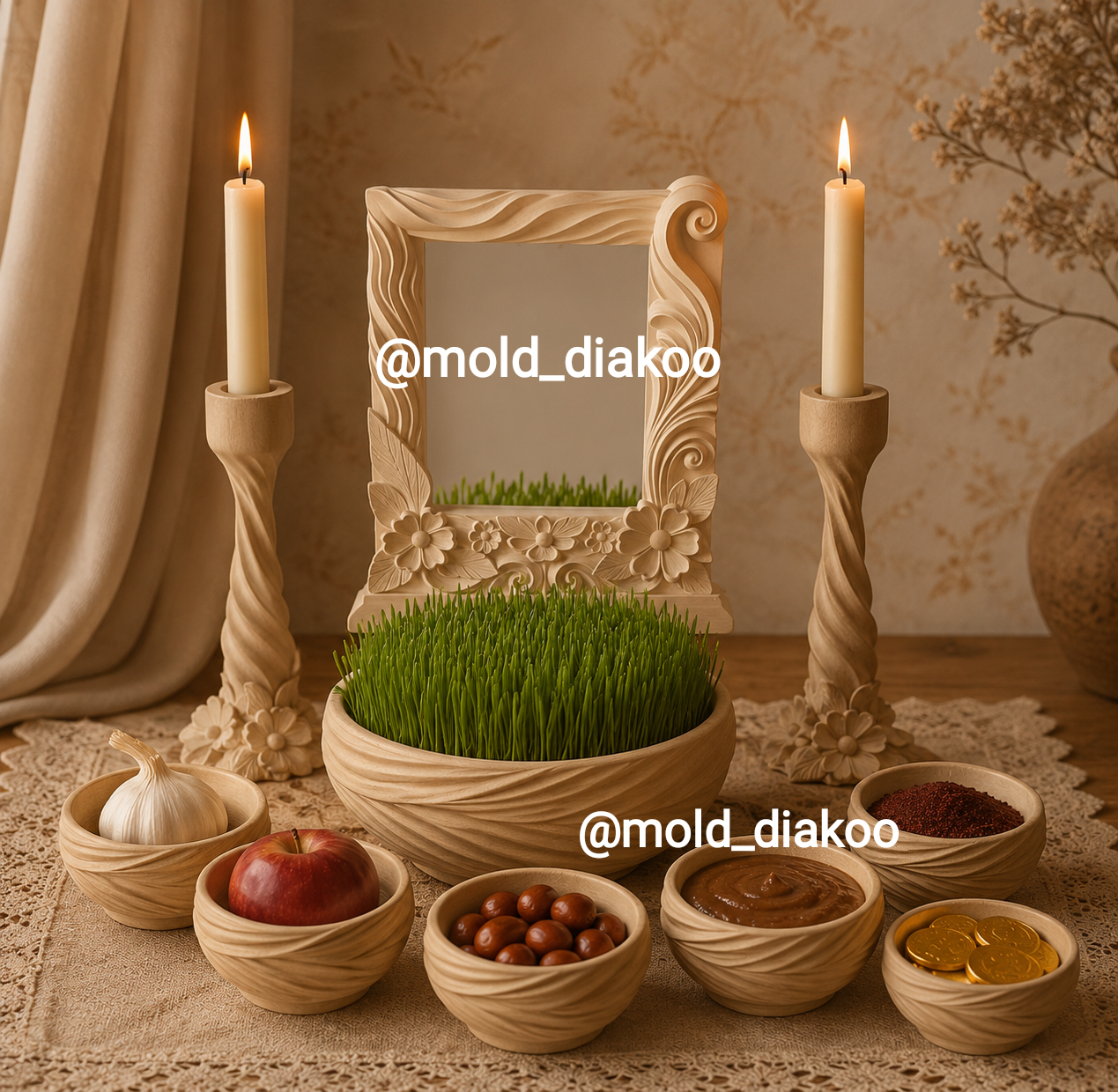 قالب سیلیکونی مولد دیاکو مدل هفت سین چوبینه